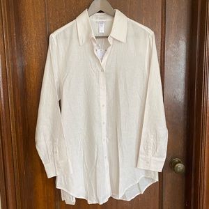 Andie Swim The Button Up Coverup - Coconut White, Medium *NWT*
